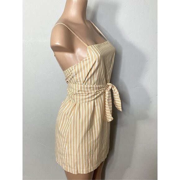 New. L*SPACE tan striped mini dress. Small. Retails $158 - Picture 4 of 9
